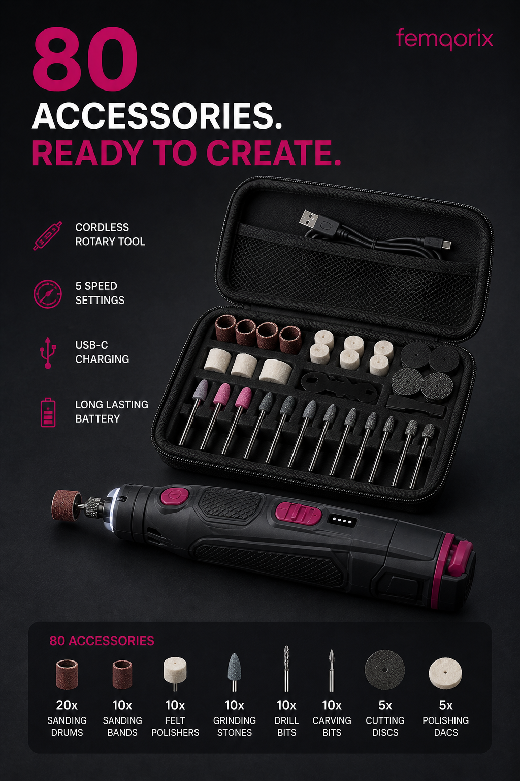 Eighty accessories, ready to create